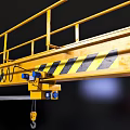 Yellow Industrial Safety Platform With Guardrails And Metal Support Rails