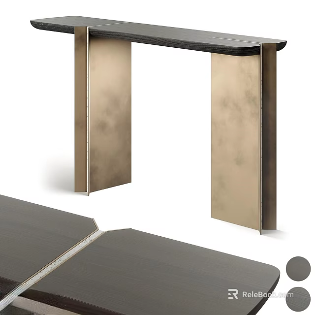 Modern Minimalist Side Table With Black Tabletop And Metal Frame For Living Room Use 3d model 