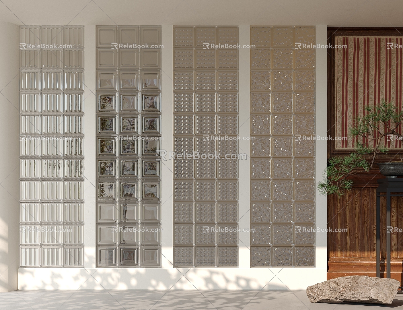 Modern glass brick glass brick partition 3d model