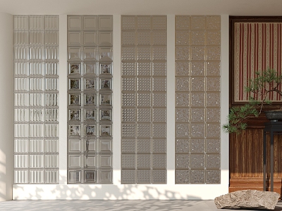 Modern glass brick glass brick partition 3d model