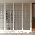 Modern glass brick glass brick partition 3d model