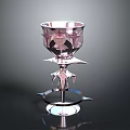 Elegant Silver Goblet With Intricate Star Shaped Details And Spiked Base Stand