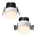 Modern Recessed Downlight Spotlight With White Black Housing Mounting Clips And Lamp Shade