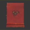 Traditional Red Entryway Side Cabinet With Wooden Doors And Metal Hardware