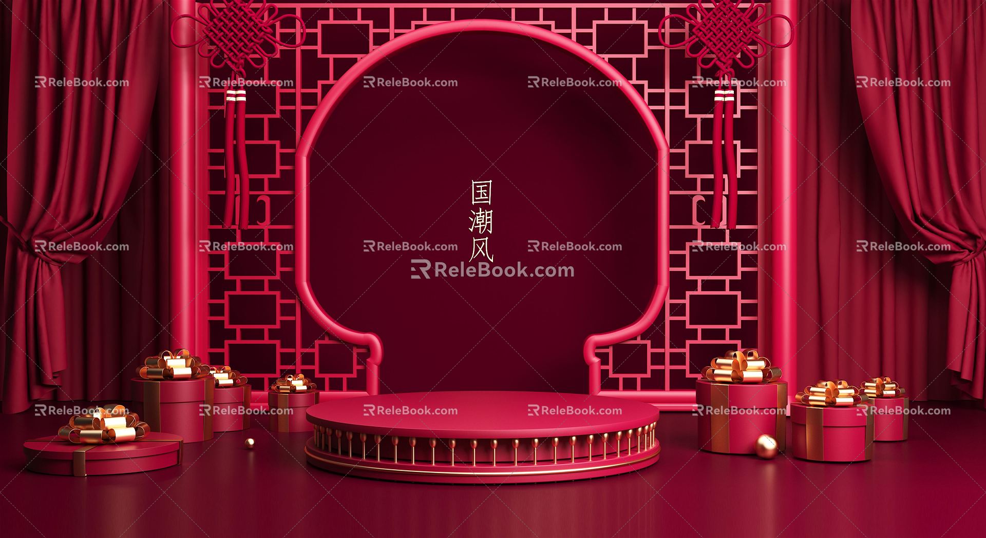 New Chinese-style Meichen E-commerce Booth model