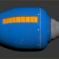 Metallic Shiny Blue Weapon With Orange Stripes Silver End And Red Section