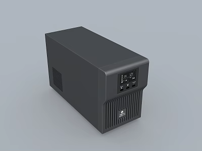 Sleek Black Computer Power Supply Unit With Control Panel And Cooling Vents 3d model