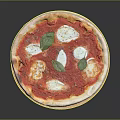 Fresh Margherita Pizza With Tomato Sauce Mozzarella And Basil On Wooden Plate