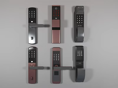 Smart Door Handle With Digital Keypad Modern Design And Multiple Colors 3d model