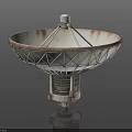 Large Parabolic Satellite Dish Antenna With Metal Frame Rusted Surface Top Dome And Support Base
