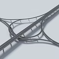 Modern Highway Interchange Overpass Road Facility 3D Model For Urban Traffic Construction Planning