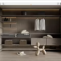 modern wardrobe open wardrobe 3d model