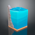 Natural Rock Formation with Layered Blue Water and Clear Aquatic Layers