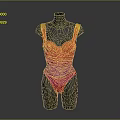 Vibrant Gradient Color Bodysuit With Orange To Pink Hue And Fitted Ruched Design