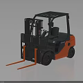 Orange And Gray Forklift With Cab Lifting Frame And Front Forks 3d model