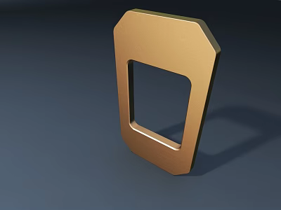 Modern Golden Side Table With Geometric Shape And Central Hollow Design 3d model