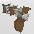 Stylish Decorative Pillows With Various Patterns And Colors For Couch Decoration 3d model
