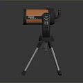 Orange And Black Telescope With Tripod For Scenic Natural Landscape Viewing