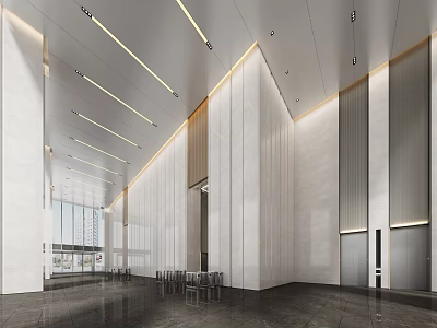 Modern Hall Corporate Lobby 3d model