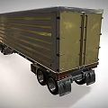 Vintage Yellow Truck With Flame Decals And Detailed Semi Trailer Container