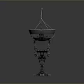 Sci Fi Mechanical Game and Movie Character with Circular Top Antenna and Robotic Legs Design