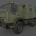 Military Green Utility Truck With Off Road Tires And Cargo Compartment