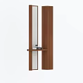 Modern Wooden Room Divider Cabinet With Glass Panel And Decorative Shelf