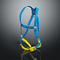 Blue and Yellow Safety Harness With Adjustable Straps For Protection 3d model
