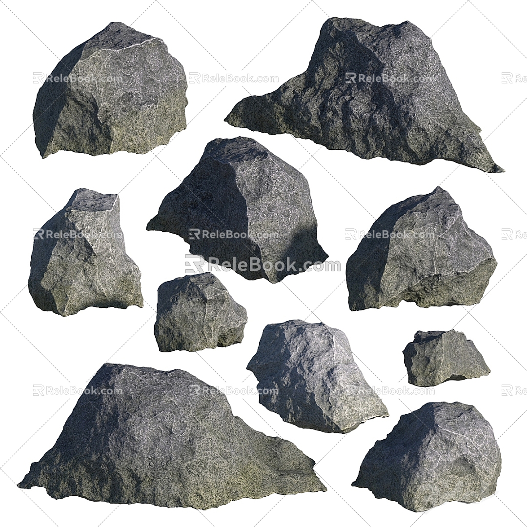 Stone rubble stone landscape stone 3d model