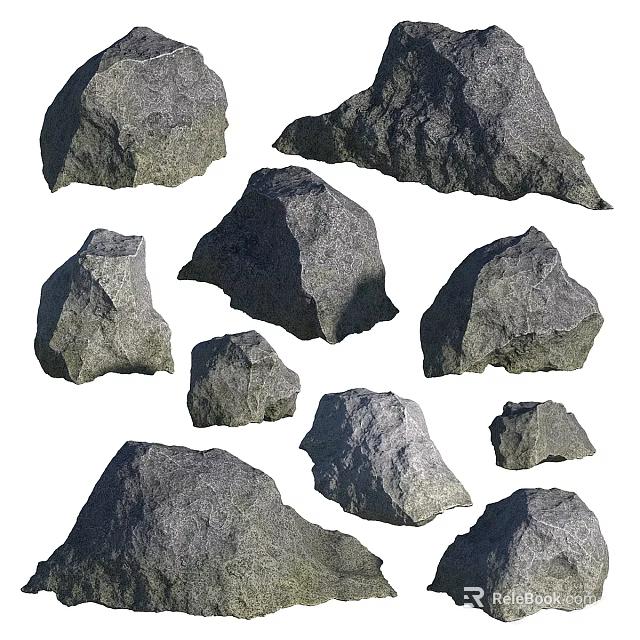 Natural Stone And Wood Materials For Home Decor And Design Projects 3d model 