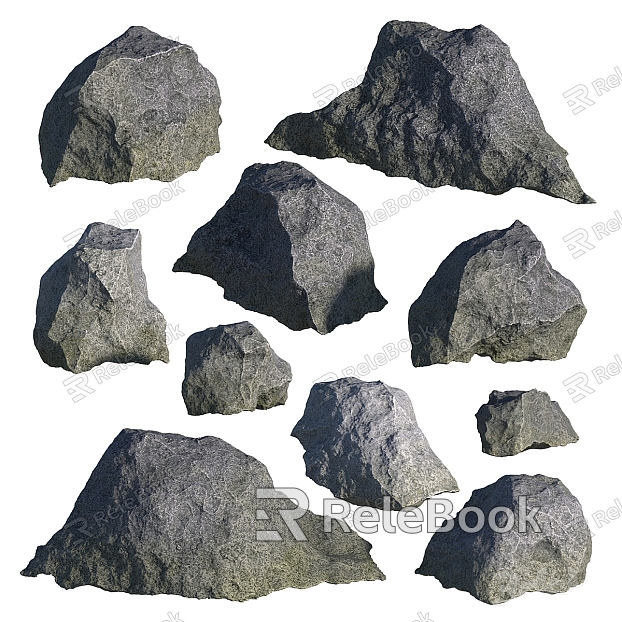 Stone rubble stone landscape stone model