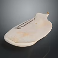 White Irregular Shaped Vessel With Black Characters And Seal Mark 3d model