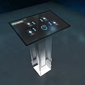 Interactive All-in-One Machine With Touch Screen Display Multiple Icons Metal Stand And Circular Control Button
