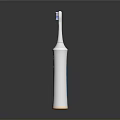 Sleek White Electric Toothbrush with Blue Brush Head and Gold Accents Design