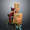 T BOX CARE Storage Solution With Stacked Building Blocks And Mechanical Design 3d model