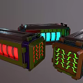 Colorful Lighted Household Appliances With Green Blue Red Indicators And Grille Design