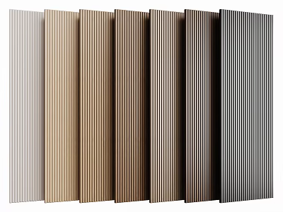 Different Colors Vertical Stripe Wall Panels for Modern Home Interior Decor 3d model