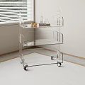 Clear Acrylic Storage Cart With Multiple Shelves And Rolling Casters For Indoor Home Organization