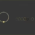Elegant Furniture Decoration With Shiny Golden Metal Rings And Ornaments