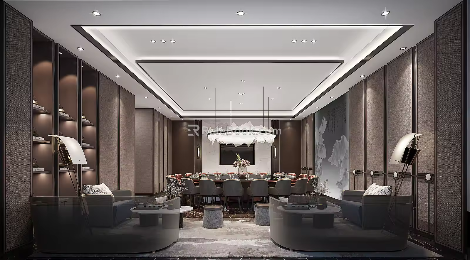 New Chinese-style private room Large private room 3d model