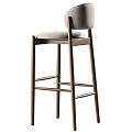 Modern Bar Stools With Wooden Frame And Light Upholstered Seat Backrest