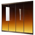 Modern Glass Cabinet Doors With Gradient Yellow Orange And Black Frame Design