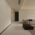 Modern Dining Living Room Interior With Dining Table Chairs Cabinets And Pendant Lights