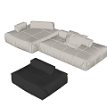 Modern Multiplayer Sofa Sofa Single Sofa Leather Sofa 3d model