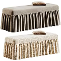 Elegant Linen Fabric Sofa Bench With Ruffled Skirt Cover For Living Room Bedroom Home Decoration