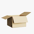 Open Brown Cardboard Box With Flaps And Blank Surface For Shipping 3d model