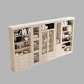Modern White Bookcase Interior With Shelves Drawers Books Glassware And Decorative Items