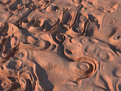 Scenic Natural Rock Landscape Featuring Wavy Textures Brown Tones And Weathered Curves 3d model