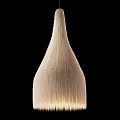 Cream Colored Modern Minimalist Chandeliers With Feather Texture On Black Background