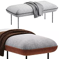 Modern Upholstered Sofa Bench With Slender Metal Legs Multiple Color Options For Home Interior Decor